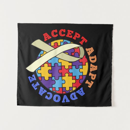 Advocate-autisme bewustmaking World Ribbo accepter Wandkleed (Voorkant (horizontaal))