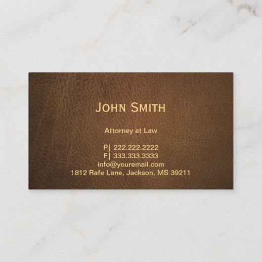 Advocate Classy Brown Leather Visitekaartje (Achterkant)