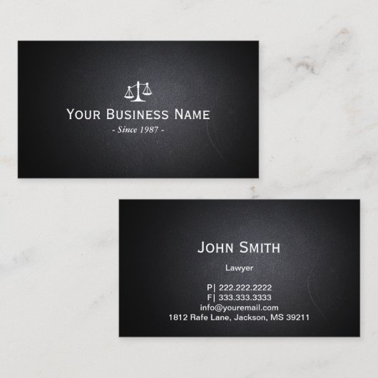 Advocate Dark Leather Professional Visitekaartje (Voorkant / Achterkant)