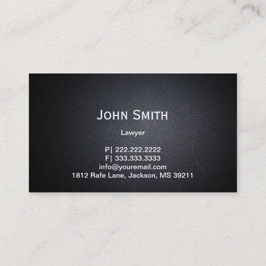 Advocate Dark Leather Professional Visitekaartje (Achterkant)