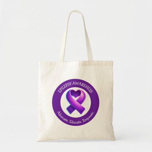 Advocate. Educate. Empower.| Epilepsy Awareness Tote Bag (Voorkant)