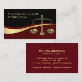 Advocate: Elegant Black & Dark Red Visitekaartje (Voorkant / Achterkant)