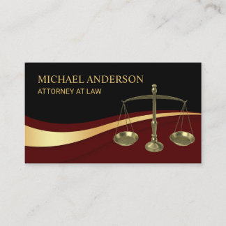Advocate: Elegant Black & Dark Red Visitekaartje