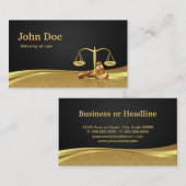 Advocate: Elegant Black Gold Damask Visitekaartje (Voorkant / Achterkant)