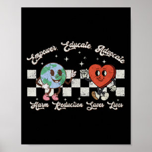 Advocate Empower Educate Harm Reduction Overdosis Poster
