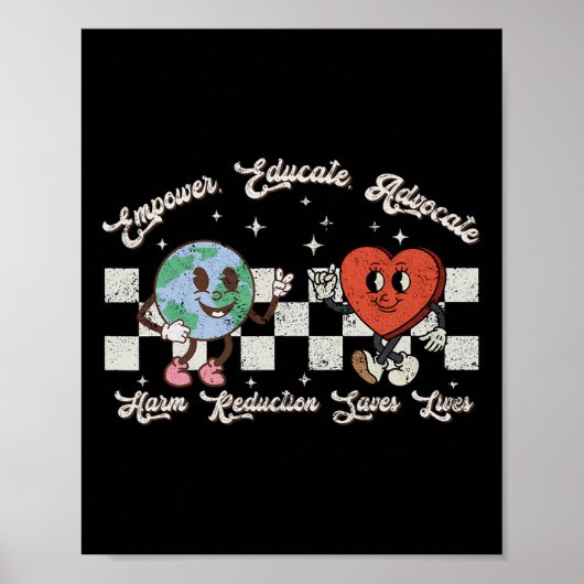 Advocate Empower Educate Harm Reduction Overdosis Poster (Voorkant)