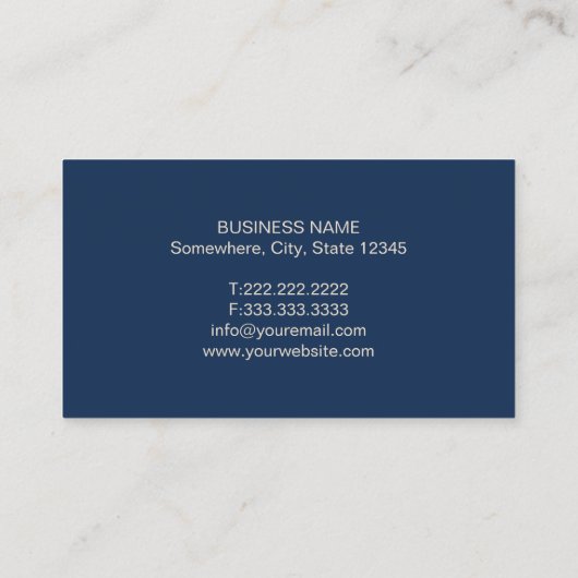 Advocate Gold Justice Scale Elegant Navy Blue Visitekaartje (Achterkant)