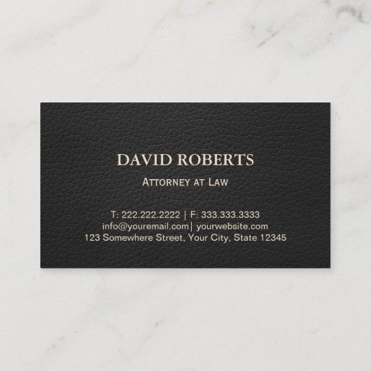 Advocate Gold Scale Elegant Black Leather Visitekaartje (Achterkant)