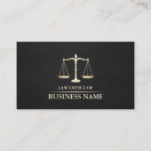 Advocate Gold Scale Elegant Black Leather Visitekaartje (Voorkant)