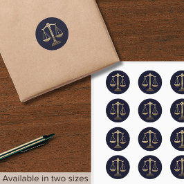 Advocate Gouden Schalen van Justitie Ronde Sticker