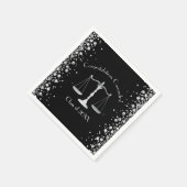 Advocate Graduation Party Zwart Zilver Servet (Hoek)