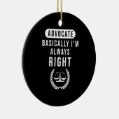 Advocate heeft altijd gelijk keramisch ornament (Rechts)