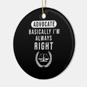 Advocate heeft altijd gelijk keramisch ornament (Links)