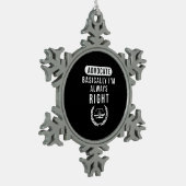 Advocate heeft altijd gelijk tin sneeuwvlok ornament (Links)