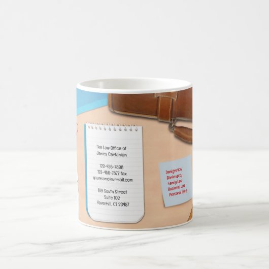 Advocate Kantoor Desk Achtergrond Mok (Center)