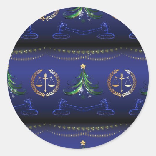 Advocate kerstboom Elegant Ronde Sticker (Voorkant)