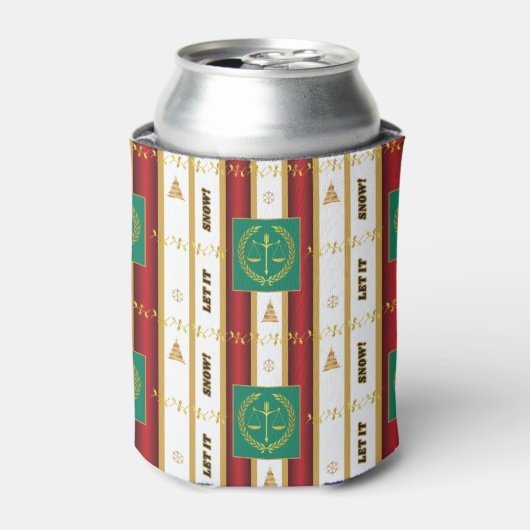 Advocate kerstmis - laat het sneeuwen - gerechtigh blikjeskoeler (Blikje Voorkant)