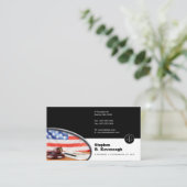 Advocate Law Kantoor | Attorney Black White Visitekaartje (Staand voorkant)