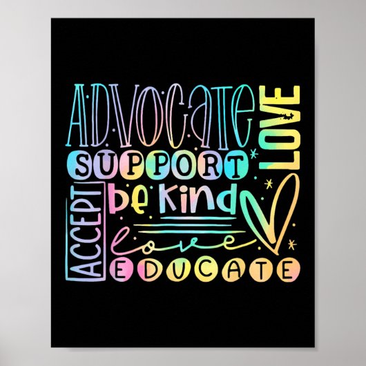 Advocate Love Support Accepteer Wees aardig Poster (Voorkant)