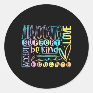 Advocate Love Support Accepteer Wees aardig Ronde Sticker