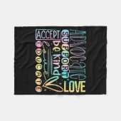 Advocate Love Support Accepteert Be Sind Autism Aw Fleece Deken (Voorkant (Horizontaal))