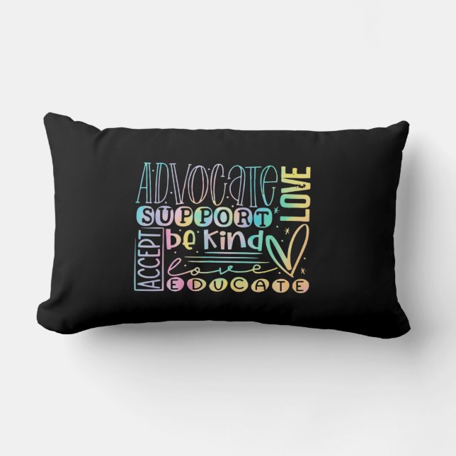 Advocate Love Support Accepteert Be Sind Autism Aw Kussen (Voorkant)