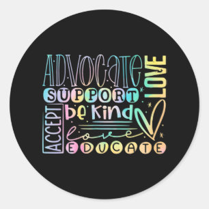 Advocate Love Support Accepteert Be Sind Autism Aw Ronde Sticker