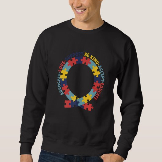 Advocate Love Support Accepteert Be Sind Autism Aw Trui (Voorkant)