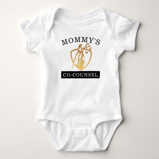 Advocate Mom Co-Counsel Baby Gift Romper (Voorkant)