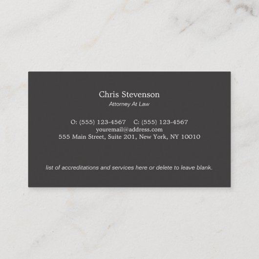 Advocate Scale Masculine Visitekaartje (Achterkant)