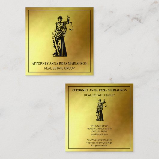 *~* Advocate Scales Gold Foil AP15 Vierkante Visitekaartje (Voorkant / Achterkant)