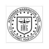 Advocate Schalen van Justitie #3 Wet Juridische Na Zelfinktende Stempel (Design)