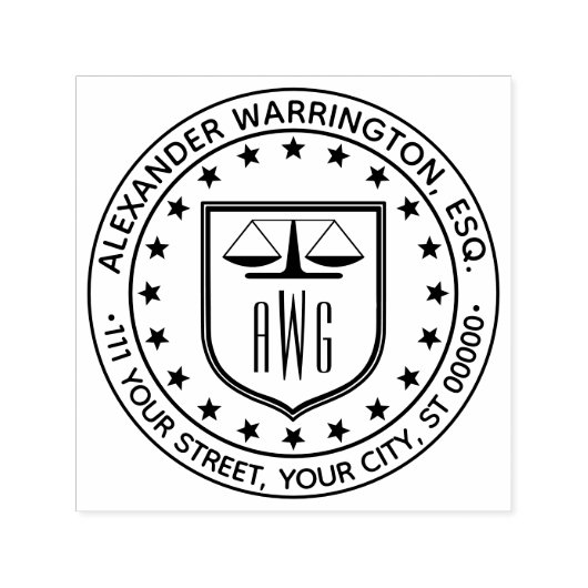 Advocate Schalen van Justitie #3 Wet Juridische Na Zelfinktende Stempel (Design)