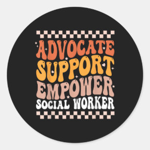 Advocate Support Empowerment Maatschappelijk Werk Ronde Sticker