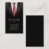 Advocate Tailor Black Suit Rood Stropdas Visitekaartje (Voorkant / Achterkant)