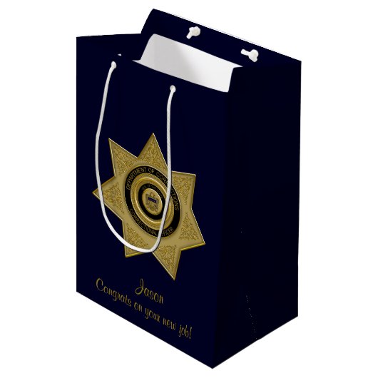 Advocate voor functionarissen, Gold-Blue-Med Gift  Medium Cadeauzakje (Voorkant Gekanteld)