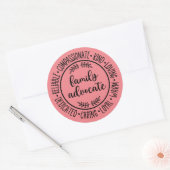 Advocate voor het gezin, Advocate voor het kind, A Ronde Sticker (Envelop)