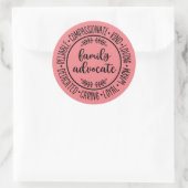 Advocate voor het gezin, Advocate voor het kind, A Ronde Sticker (Tas)
