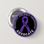 Advocate voor huiselijk geweld Ribbon Black Button (Voorkant /achterkant)
