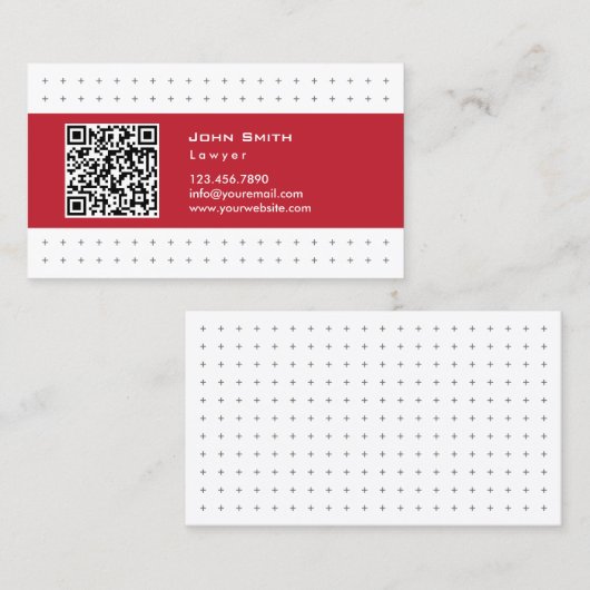 Advocate voor procureur-generaal QR Code Rood etik Visitekaartje (Voorkant / Achterkant)
