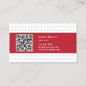 Advocate voor procureur-generaal QR Code Rood etik Visitekaartje (Voorkant)
