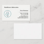 Advocate voor professionele medische zorg visitekaartje (Voorkant / Achterkant)