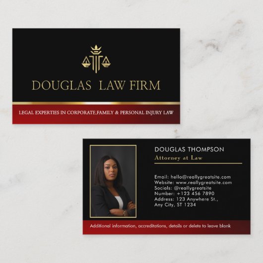 Advocaten advocatenkantoor advocaat Foto Modern Pr Visitekaartje (Voorkant / Achterkant)