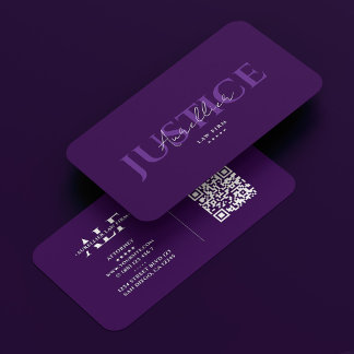 Advocaten advocatenkantoor Justice Elegant Paarse  Visitekaartje