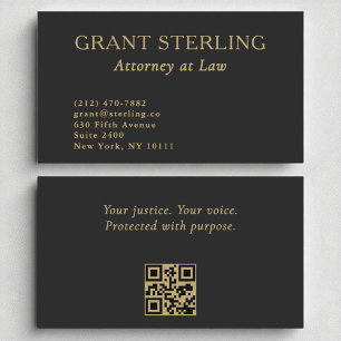 Advocaten bij de Wet Minimale Zwart Goud QR Code Visitekaartje