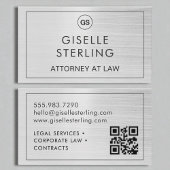 Advocaten bij de Wet QR Code Brushed Silver Monogr Visitekaartje