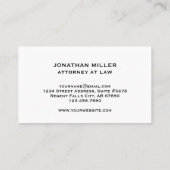 Advocaten bij Law Classic White Gold Seal Visitekaartje (Achterkant)