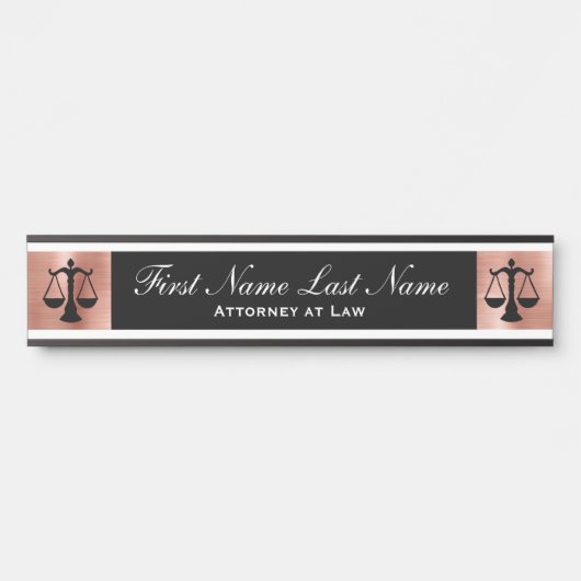 Advocaten bij Law Door Signs Lawyer Roos Gold Deurbordje (Voorkant)