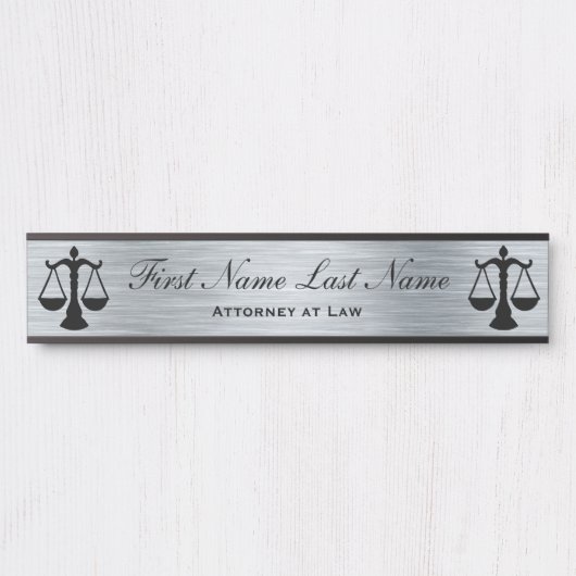 Advocaten bij Law Door Signs Lawyer Silver Deurbordje (Voorkant)
