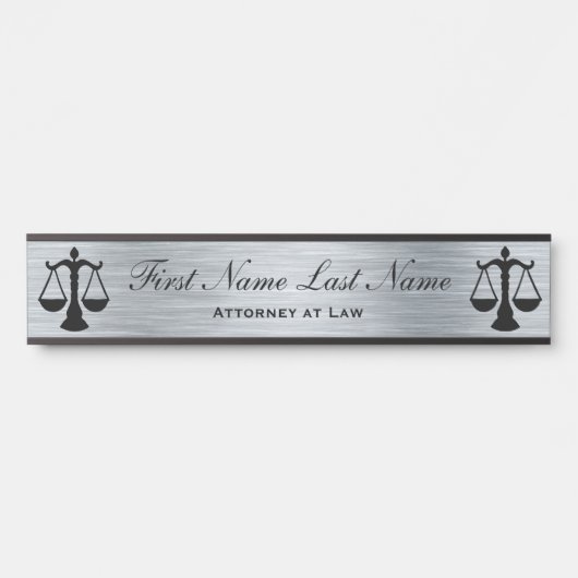 Advocaten bij Law Door Signs Lawyer Silver Deurbordje (Voorkant)